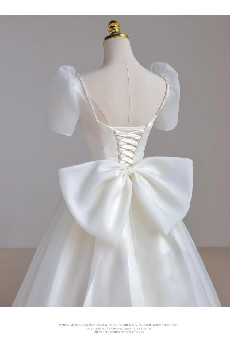 2026 French Light Wedding Dress – Minimalist Forest Style Bridal Gown for Departure & Travel Photography, Ethereal Reception Evening Dress