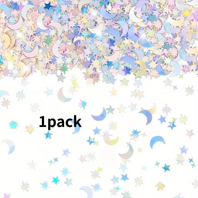 2000 Stars Glitter Confetti, Metal Star Moon Sequins, Party Wedding Birthday Theme Decorations, Sparkling Event Accessories, Party Supplies