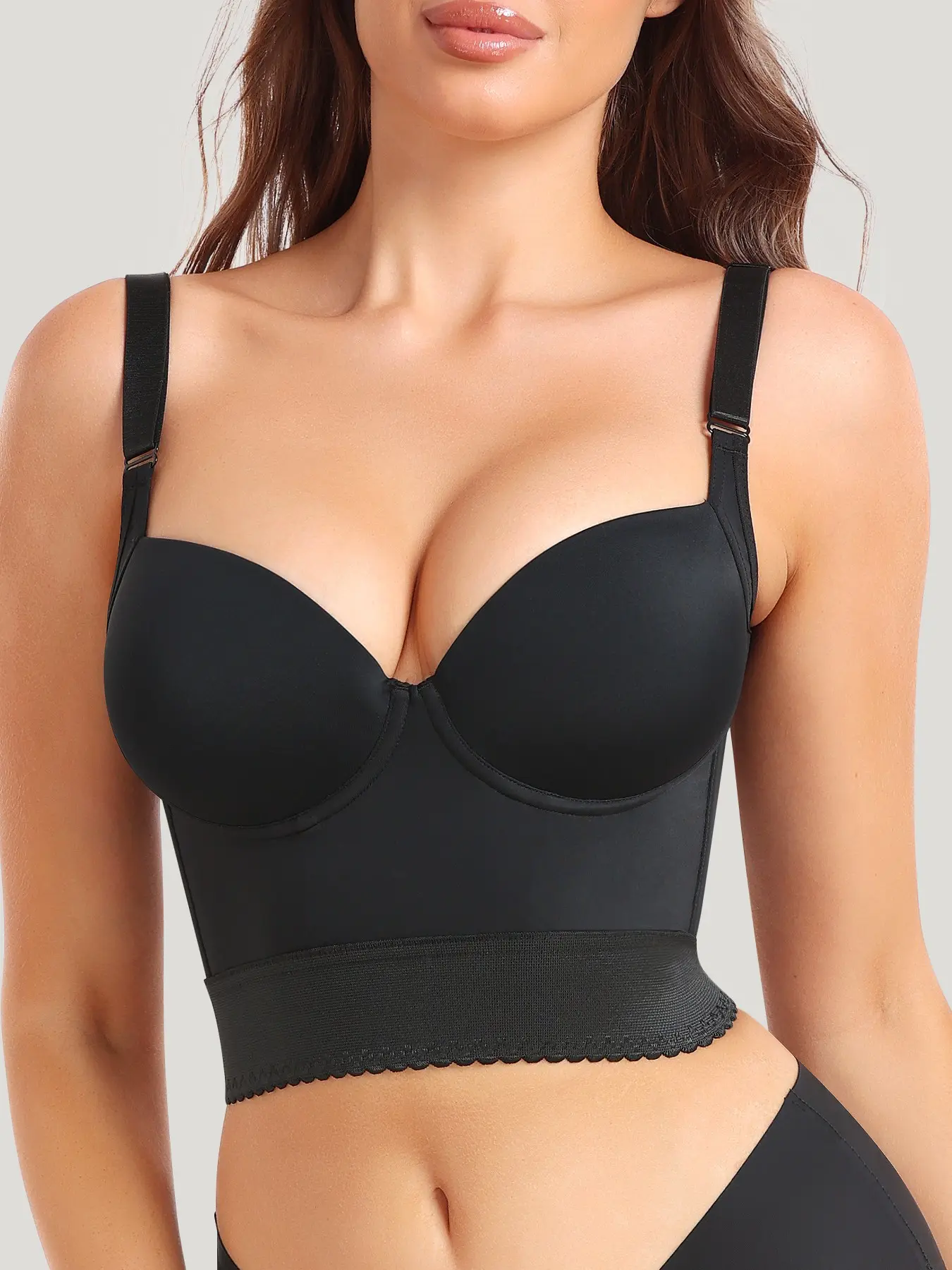Women's Shapewear Bra, Full Support Long Line Bra, Smooth Back and Side Design, Wireless Comfort, Ideal for Daily Wear