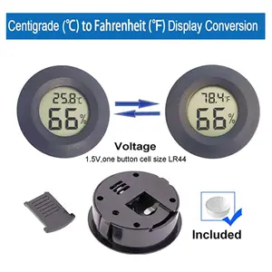 1~10pcs Mini Hygrometer Thermometer Fahrenheit or Celsius Meter Digital LCD Monitor Indoor Room Round Humidity Temperature Gauge