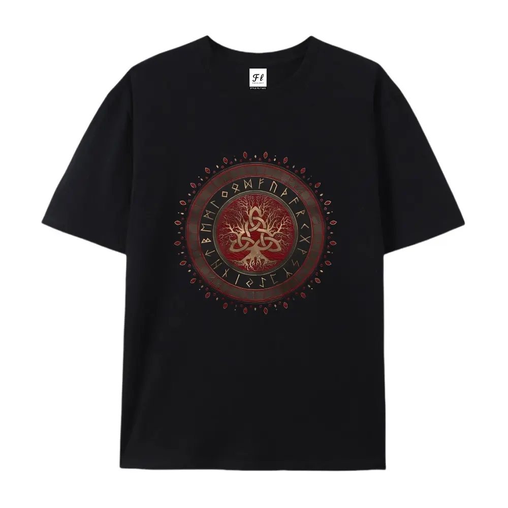 Viking Tree of Life Unisex Loose-Fit Cotton Short-Sleeve T-shirt