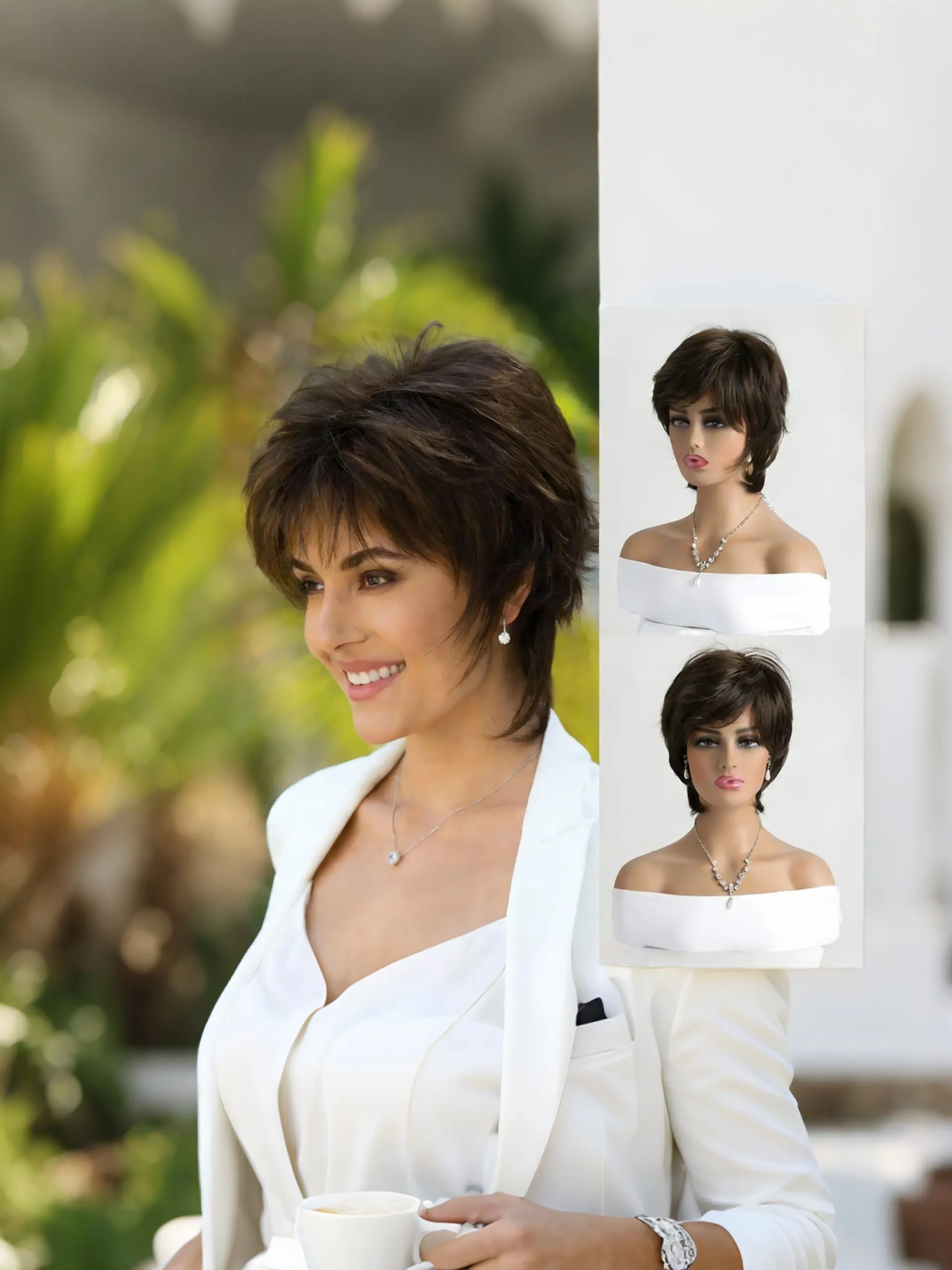 New Heat-Resistant Fiber Synthetic Breathable Wig, Short Straight Wig for Women, 8 Inches, Ideal for Daily, Parties, Role Play, Synthetic Material Wigs, Synthetic Hair Wig