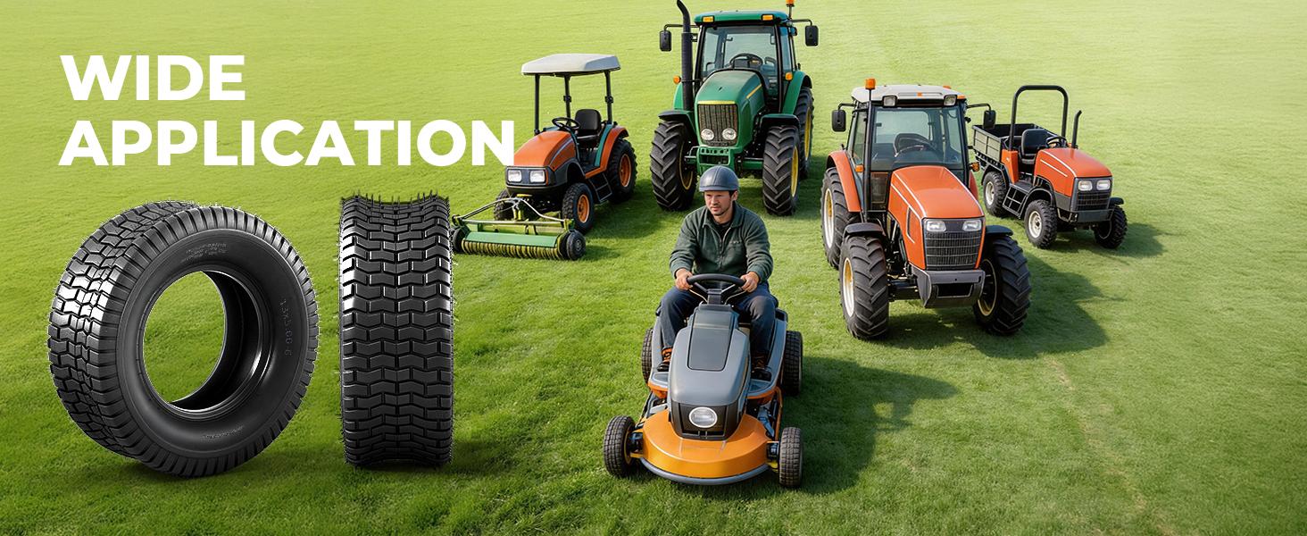 MOTOOS Set of 2 13x5.00-6 Lawn & Garden Mower Tires for Tractor Lawn Mower Riding Golf Carts 4Ply Tubeless