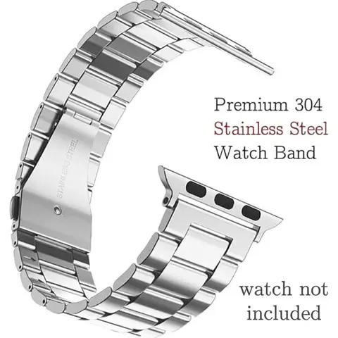 Stainless Steel Smart Watch Band (Band Only), Fashion Minimalistic Watch Band, Wearable Accessories Compatible with for Apple Watch Series 9 Ultra 2 8 7 6 5 4 3 2 1 SE Series, Smart Watch Straps, Smartwatch Accessories