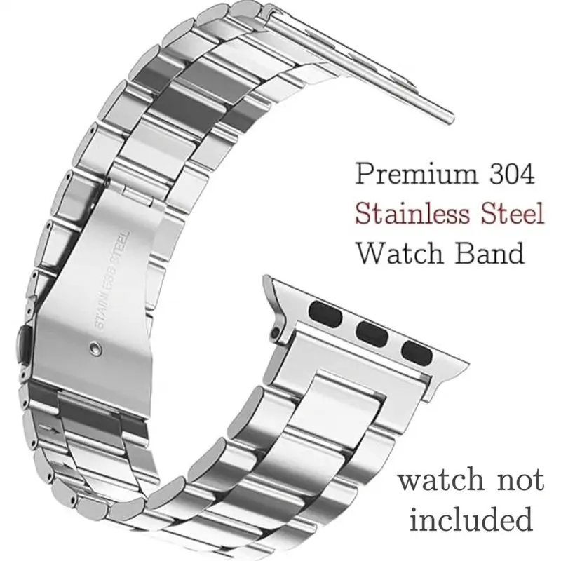 Stainless Steel Smart Watch Band (Band Only), Fashion Minimalistic Watch Band, Wearable Accessories Compatible with for Apple Watch Series 9 Ultra 2 8 7 6 5 4 3 2 1 SE Series, Smart Watch Straps, Smartwatch Accessories