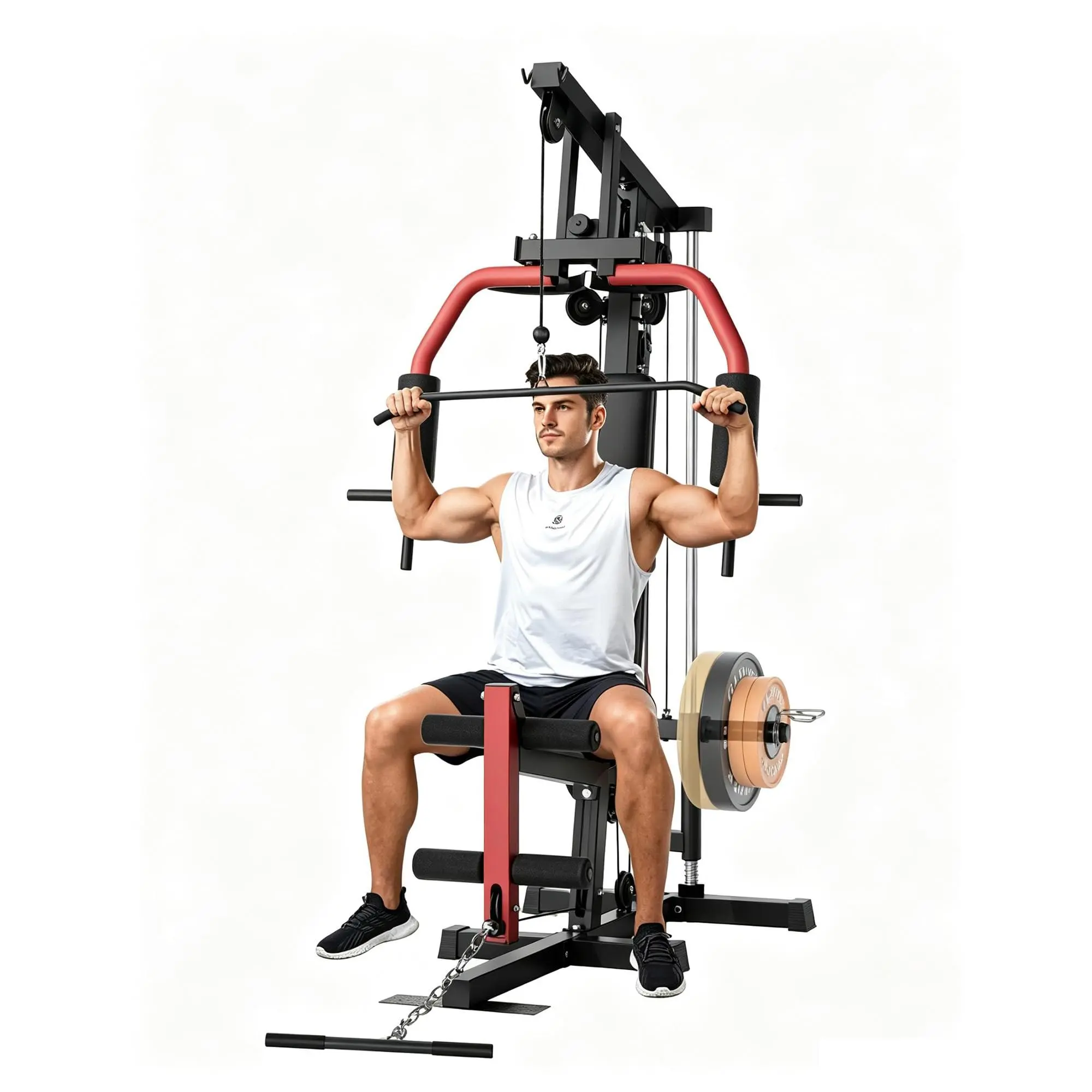 All-in-1 Compact Home Gym Equipment with Cable Pulleys, 400 lbs Cap. Strength Training Machine for Gym Workouts, Full-Body Exercise Station for Strength Training