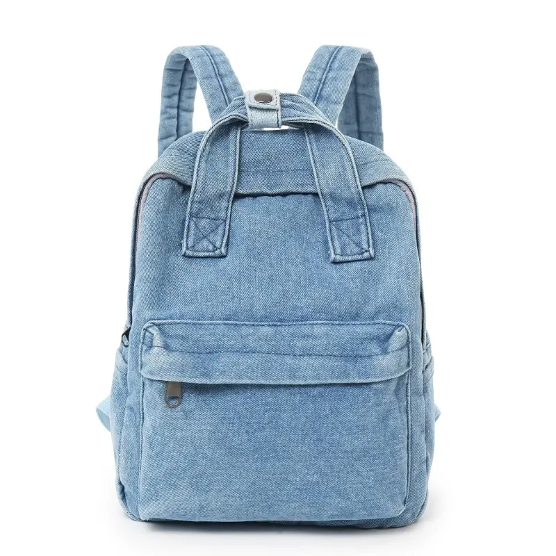 Vintage denim backpack, casual canvas everyday bag, handbag, lightweight backpack, shoulder bag, lightweight vintage-style collegiate-look everyday bag,mini backpack