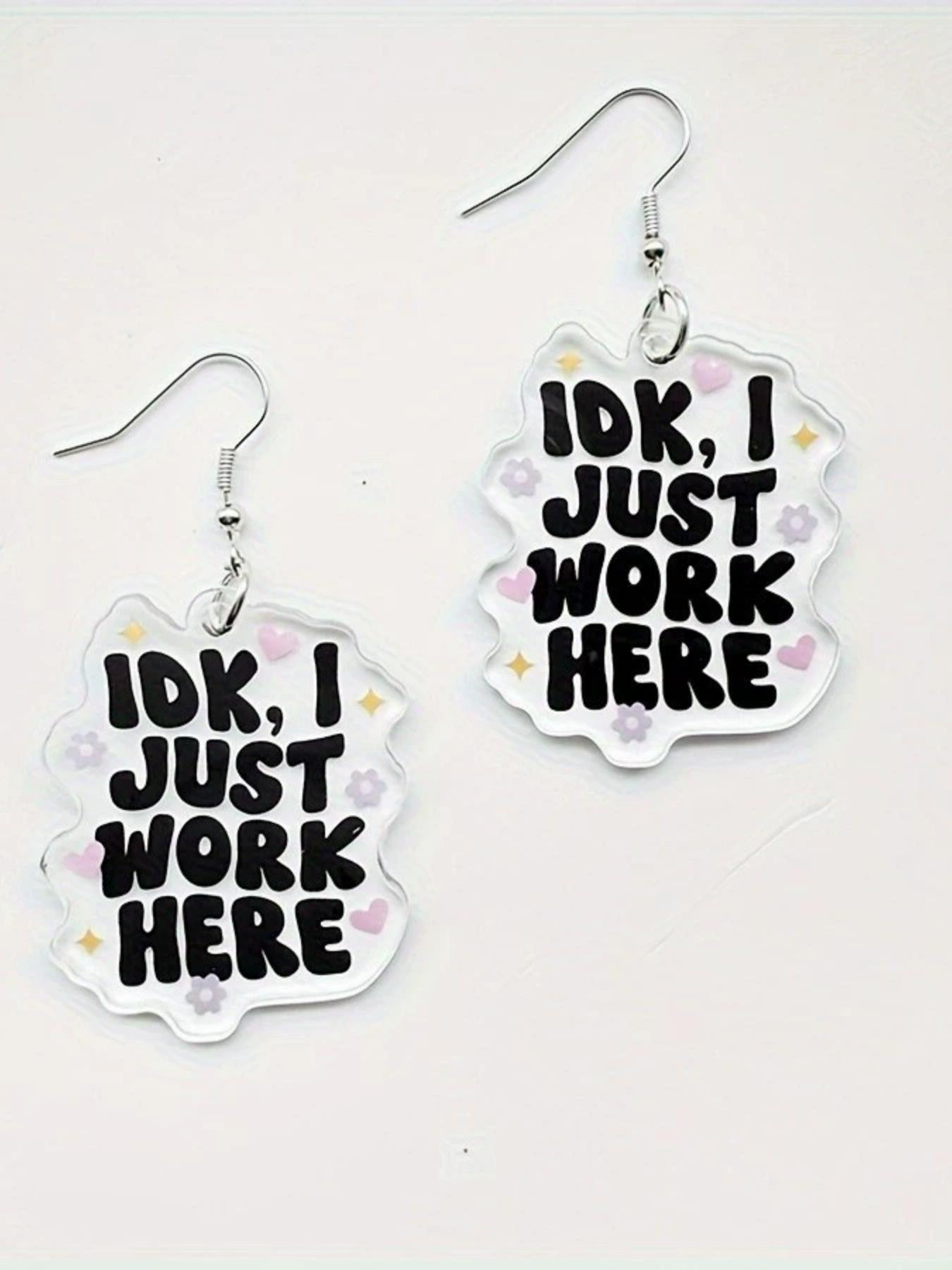 Fashion Letter Pattern Acrylic Earrings, Lightweight Earring, Cute Creative Jewelry for Women, Trendy All-match & Exquisite Jewelry for Birthday Gift, Heart Shaped Earrings