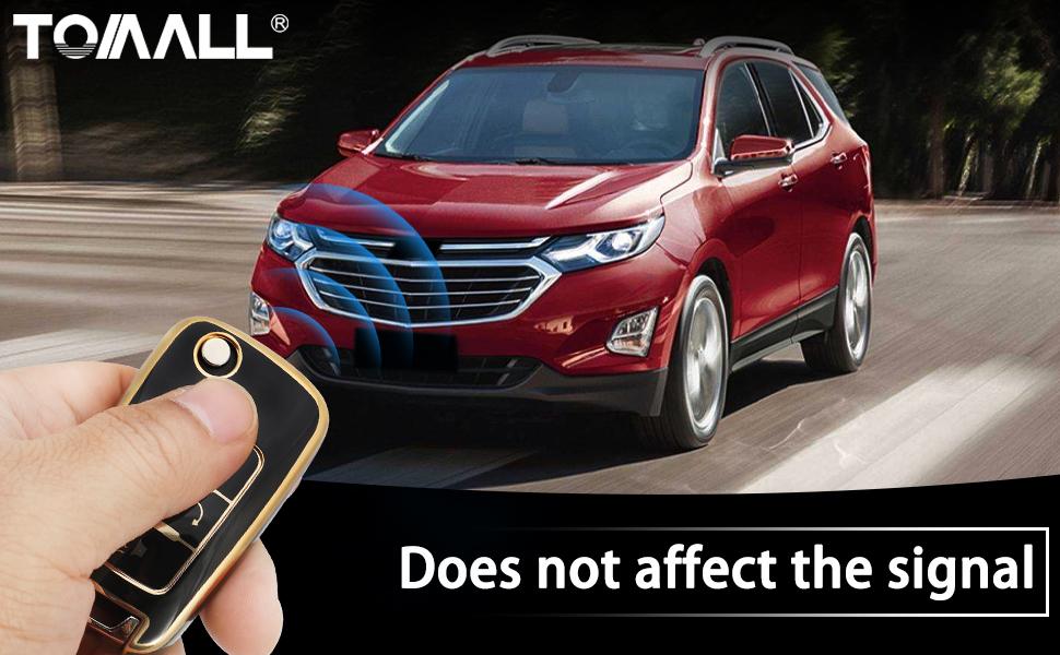 for Chevy Key Fob Cover with Keychain, 5 Buttons Soft TPU Key Fob Protector for Chevrolet Buick Camaro Cruze Equinox Malibu Impala Spark Sonic GMC Terrain Folding Flip Car Key Cover, Black