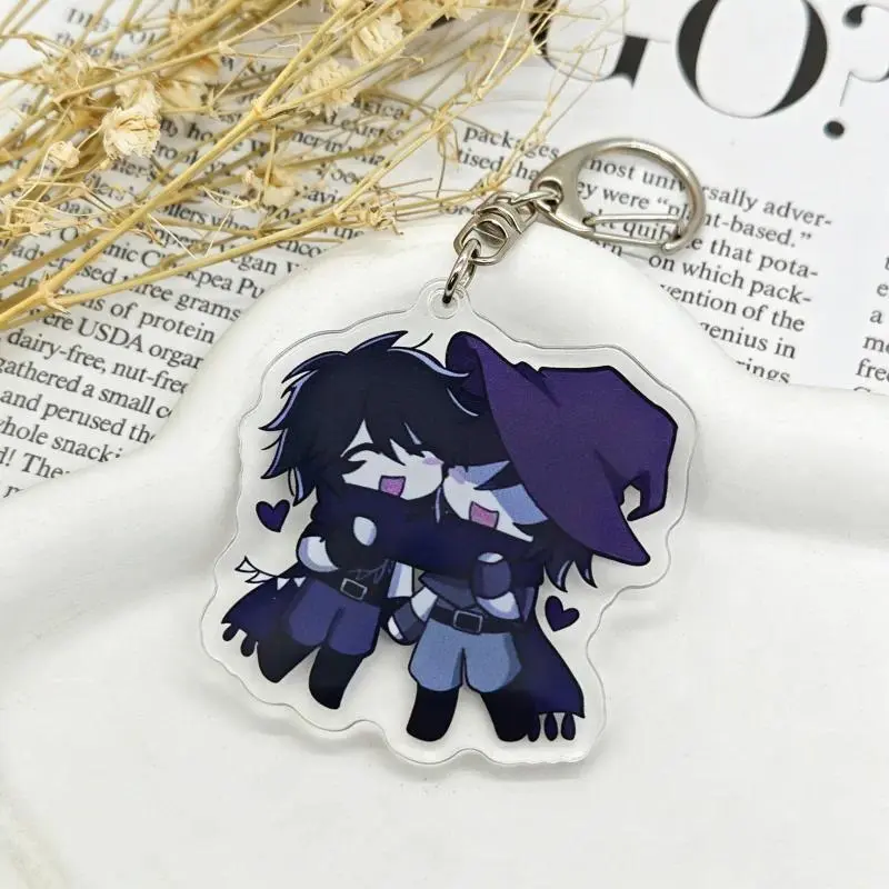 Game Forsaken Azuretime Two Time Azure Cosplay Keychain Kawaii Acrylic Keyring Key Chain Bag Accessory Decoration Ornament Prop