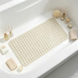 PVC Magnetic Bath Mat 37x68cm, Durable Non-Slip, Square Drain Holes, Ideal for Shower, Bathroom, Bathtub, Hotel, Home Decor