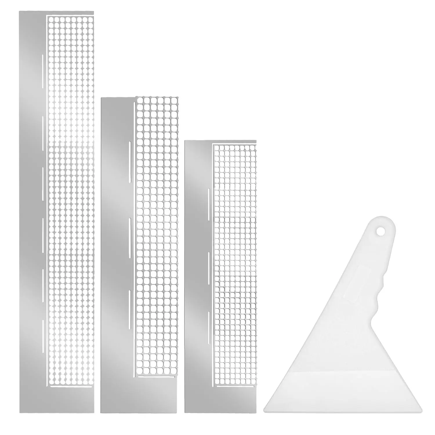 4 count Stainless Steel  Drawing Ruler, Steel 5D Drawings Mesh Rulers Tool 240/360/520 Blank Grids Painting Tools for Round Full Drill or Partial Drills DIY Art Crafts  Drawing Kits