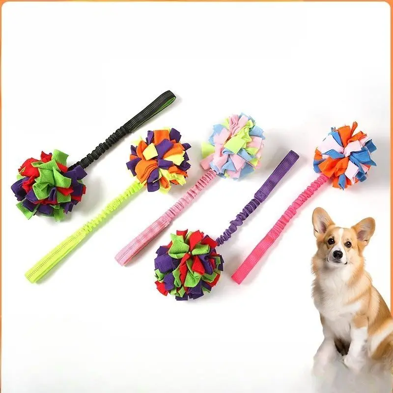 Leash-Attached Snuffle Ball, Interactive Snuffle Ball for Dogs Dog Treat Toy,Puppy Dog Puzzle Toy,Snuffle Ball for Dogs,Cats,Rabbits,Hamsters,Train Sense of Smell,Slow Down Their Eating Pace