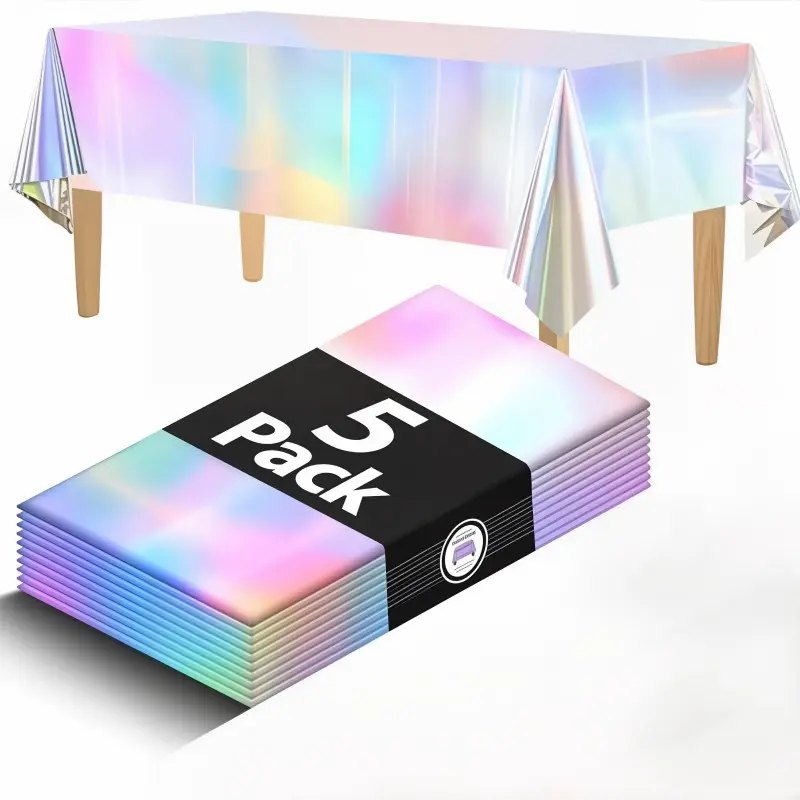 1/3/5 Pack Colorful Disposable Waterproof Rectangular Tablecloth, Modern Style, 54x72 Inches, Perfect for Events and Parties