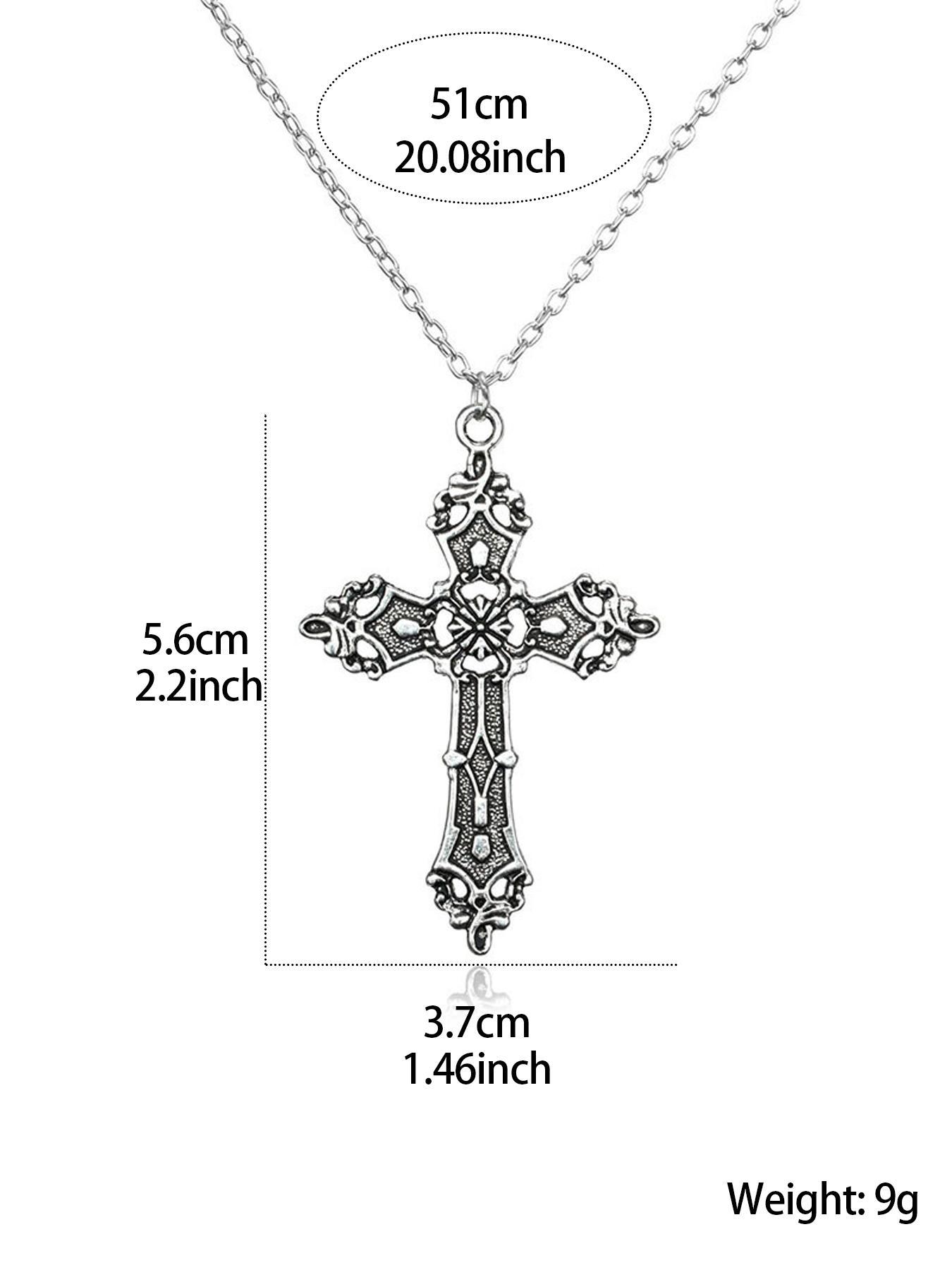 Vintage Gothic Cross Pendant Necklace for Men & Women, 1 Piece Fashion Jewelry for Party, Daily Clothing Decor, Trendy All-match & Exquisite Jewelry for Birthday Gift