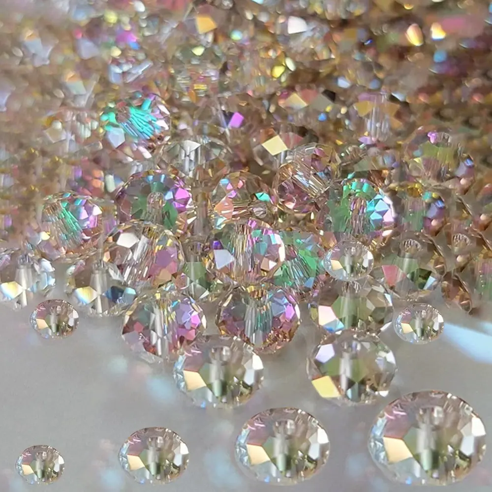 100g 4/6/8/10mm mixed set of crystal glass beads for DIY jewelry making necklaces, bracelets, earrings