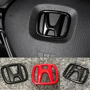 ABS Car Steering Wheel Emblem Sticker Accessories For Honda Civic FIT Accord Prelude CRV 5th City CRZ CRX Jazz HRV Pilot Odyssey