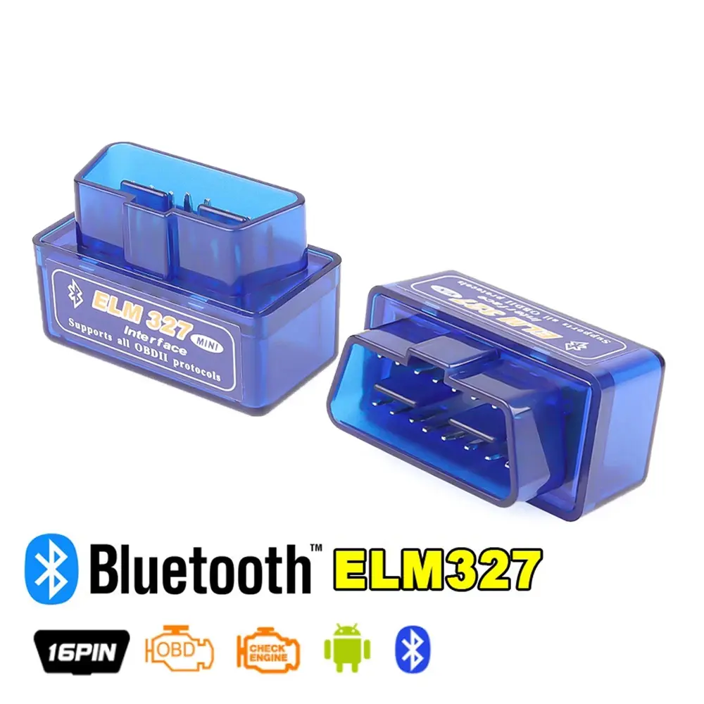 Mini ELM327 V2.1 Wireless OBD2 Car Diagnostic Tool with 16-PIN Socket Interface, Reads Codes, Supports ISO Protocols, Displays Current Sensor Data for Android, Pads & Windows