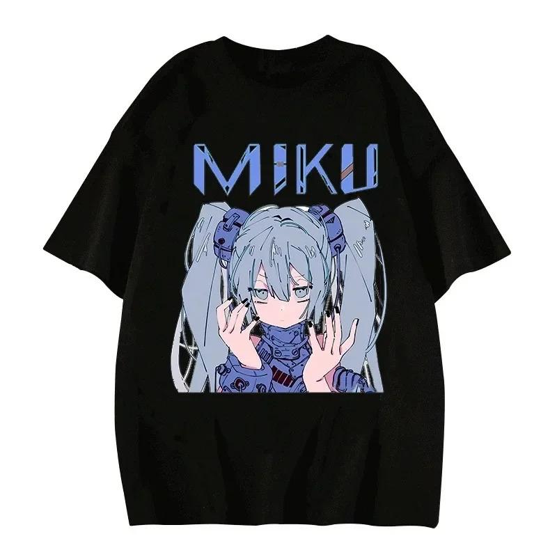Japanese Anime Character Cute MIKU 2024 New Style 2024 Summer Women T-Shirts Street Fashion Casual Style Short Sleeve Lady's T