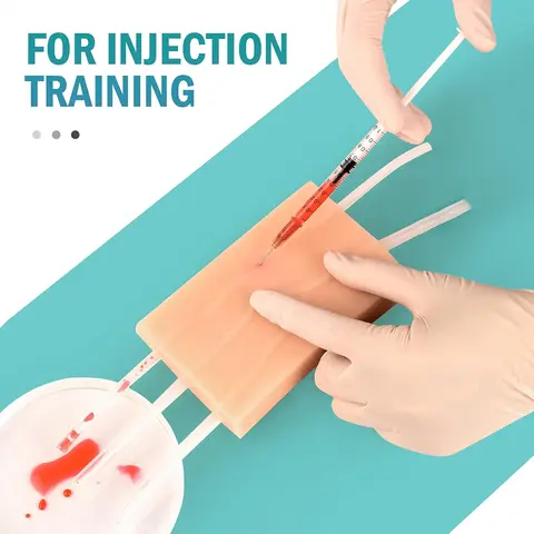 Medical Student Nurse Nursing Blood Drawing Training Model, Y Tube Venipuncture Practice Pad, Silicone Skin Simulation Module, Realistic Injection Model, Healthcare