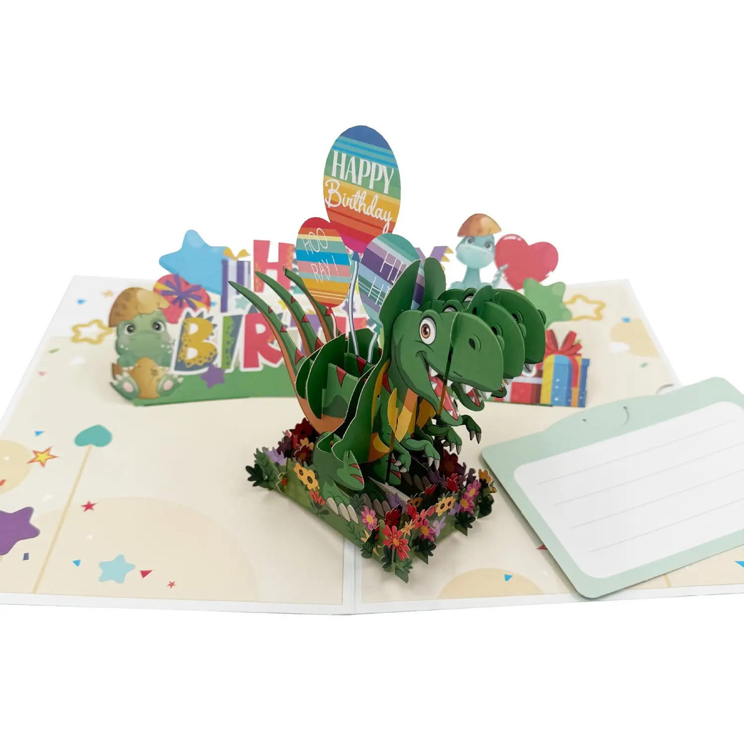 1PC Funny T-Rex Pop Up Birthday Card - Surprise 3D Dinosaur Greeting Card - Happy Birthday Gift Card - Envelopes Included
