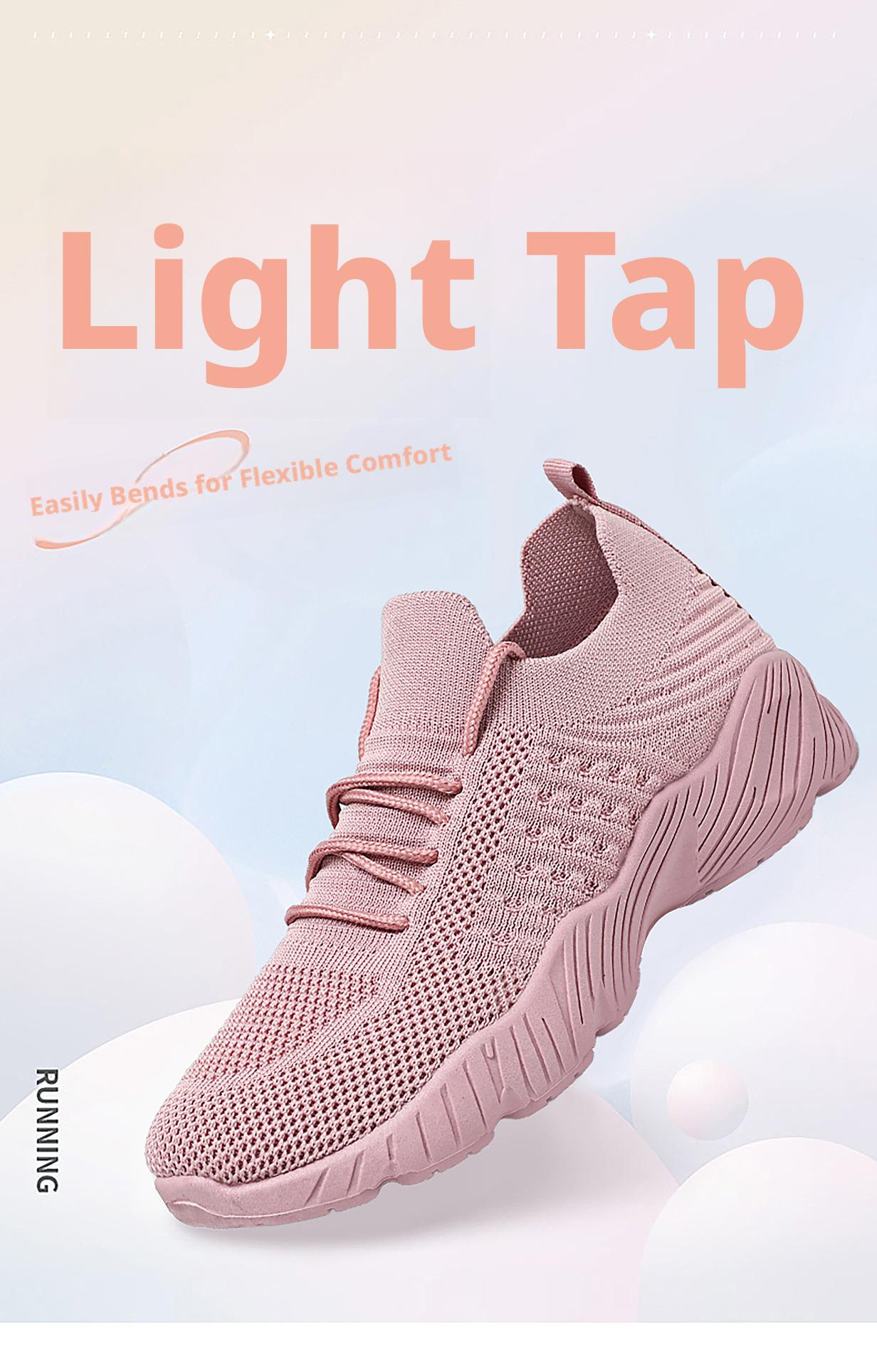 Women's lightweight casual shoes, breathable fly-knit sports shoes