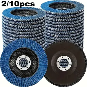 2/10 Piece Flip Discs, 4-1/2 Inch Grinding Wheel, 40 Grit Abrasive Disk, Metal Rust Removal Polishing Tool, Various Sanding Tasks, Blue Color