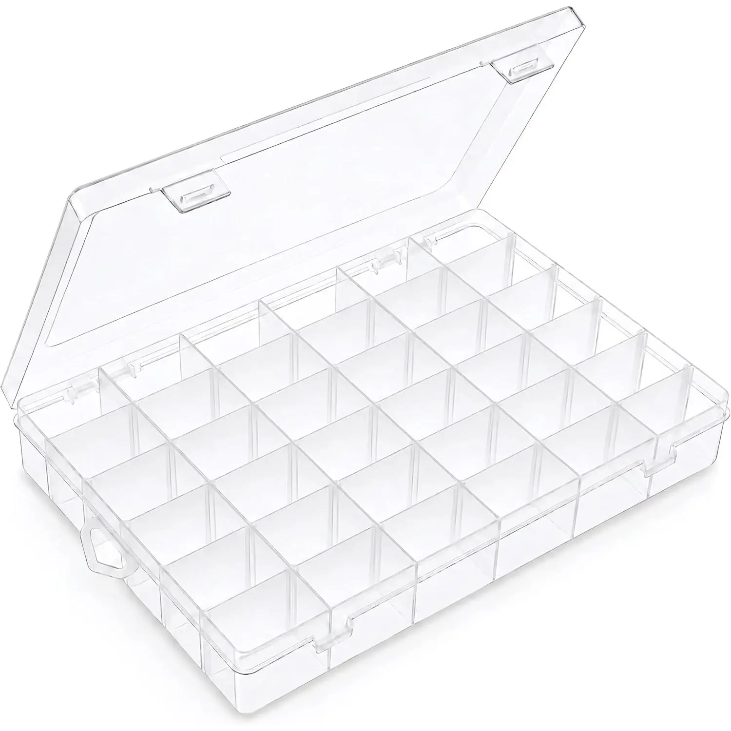 Bead Organizer Storage 36 Grid  Tackle Craft Box Adjustable Dividers | Clear Plastic, Adjustable Dividers, for Beads Nails  Crafts Fishing Tackle and Small-Item Organization