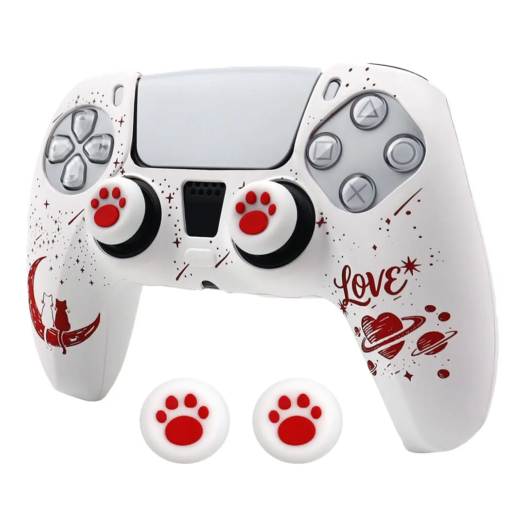 Soft Silicone Case For Playstation 5 Controller Skin Protection Cover For PS5 Gamepad Controle Controller Cases with Grip Caps