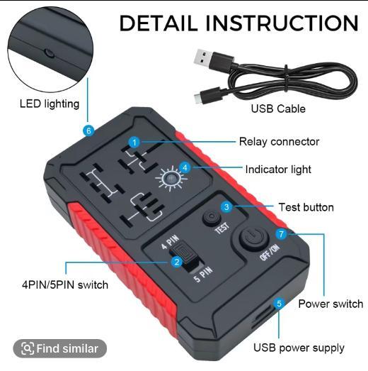 Universal 12V LED Indicator Light - Car Battery & Relay Voltage Tester, Checker for Vehicles, Essential Car Accessory