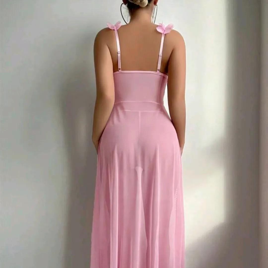 Elegant Petal Mesh Bodysuit with Suspender Skirt, Lingerie Dress Set for Women, Sexy Pajama Style