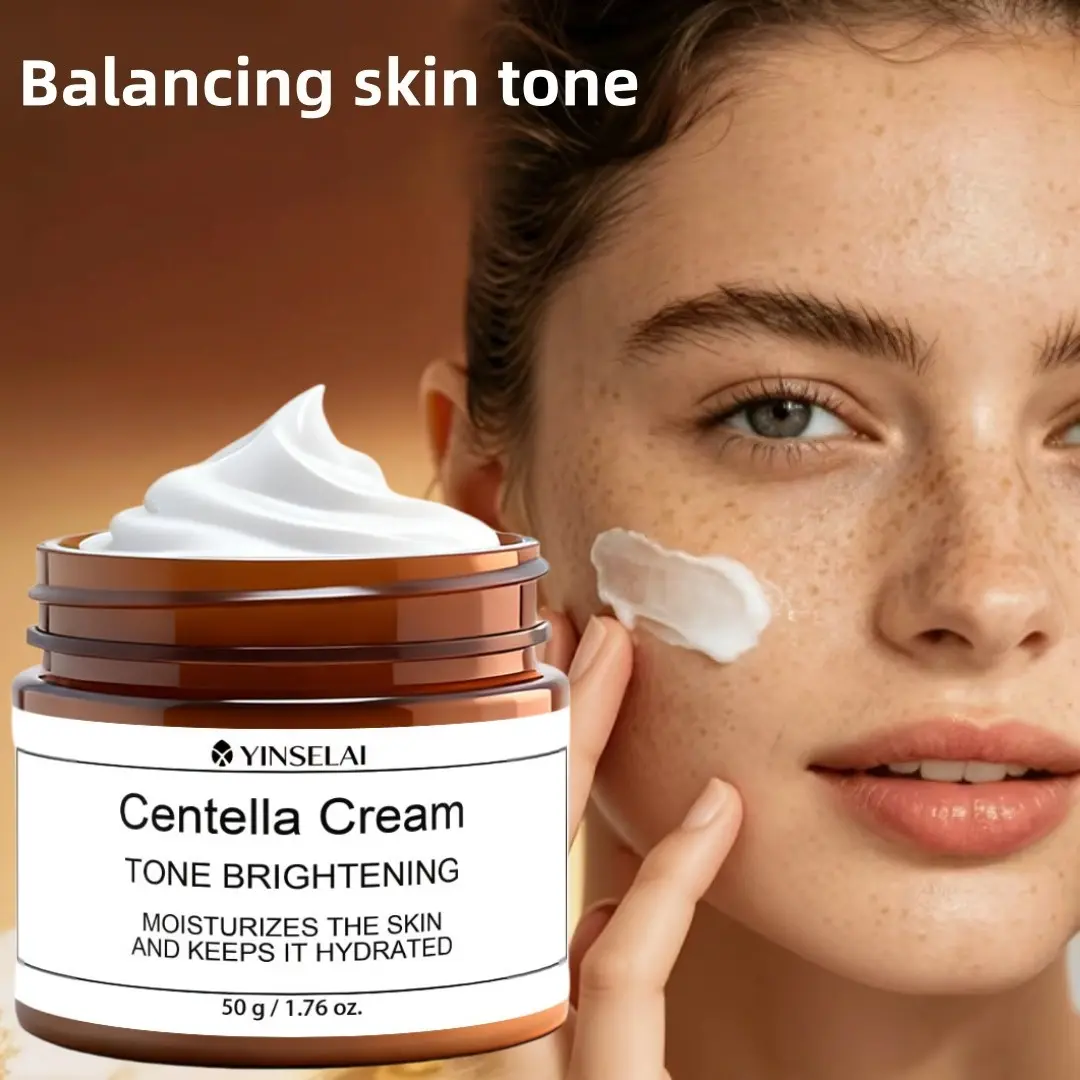 Centella Brightening Cream with Panthenol & Lactic Acid. Helps even skin tone, reduce dullness, and smooth skin texture. Enriched with Hyaluronic Acid and Hydrolyzed Collagen for deep hydration. Gentle formula suitable for daily use on face and neck.
