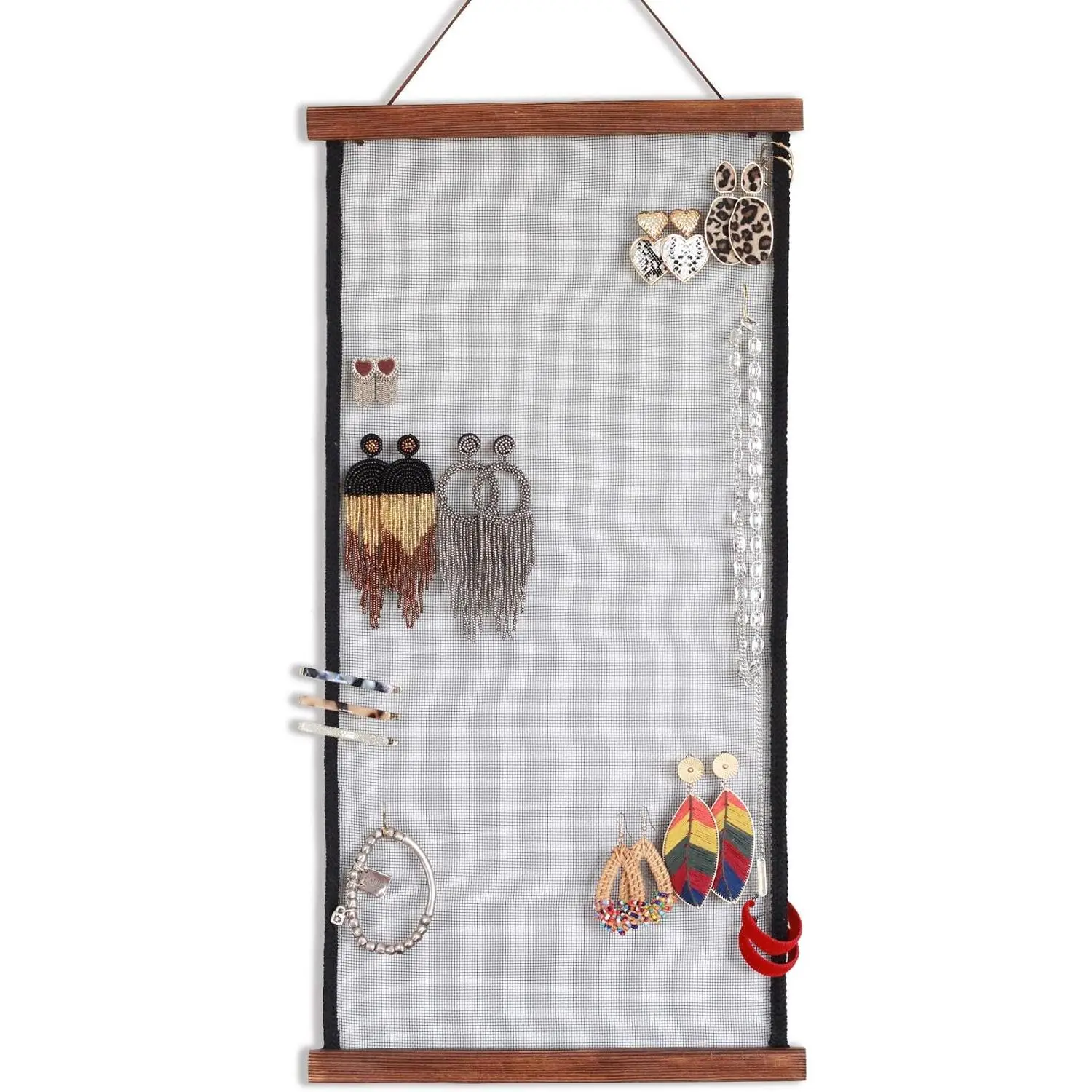 Earring Organizer Wall Monut Earring Holder Display   Organizer for Studs Dangle Earrings and Necklaces Holder Rack for Women Girl