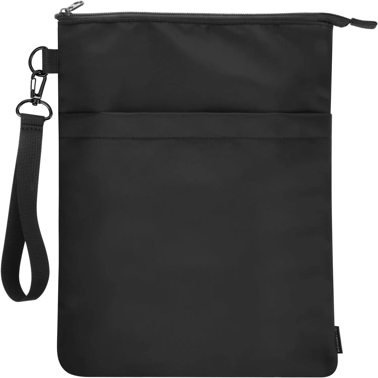 Book Sleeves with Zipper, Travel Book Protector Pouch for Paperbacks & Hardcover Books, Book Covers Bags Carry Case/Front Pocket & Handle Strap for Book Lovers Mother's Day (Black, 1 count)