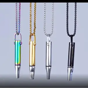 Fashion Titanium Steel Assisted Smoking Cessation Necklace Stress Relief Anxiety Meditation Breathing Aromatherapy Pendants