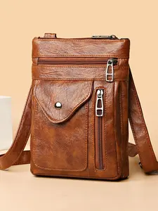 Women's Elegant Vintage Crossbody Bag, Trendy Plain Color Crossbody Bag, Fashionable Crossbody Bag for Daily Use, Handbag Crossbody Bag, Cross Body Purse, Cross Body Bags
