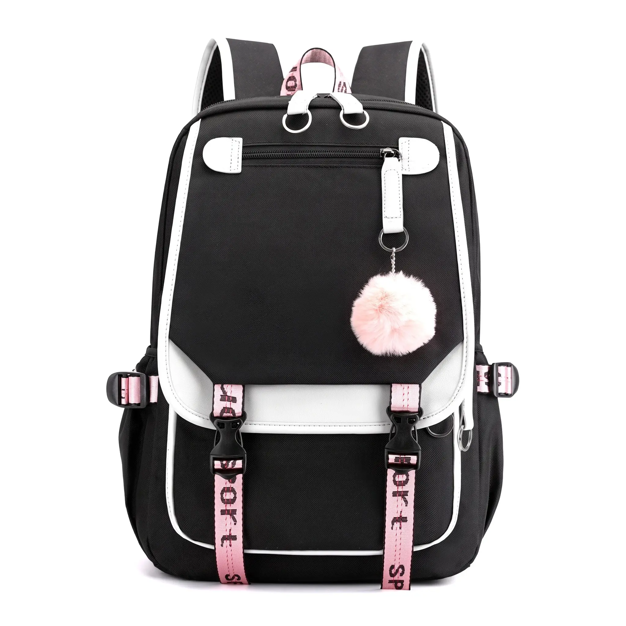 Women's Fashion Oxford Backpack, 14-Inch Laptop Bag with USB Charging, Breathable Unisex 1 Size (20-35L) Daily School Bag for Kids Teens, One Size