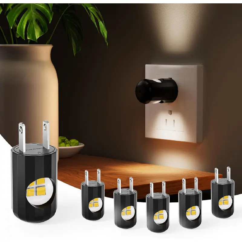 6 Pack LED Night Lights with Dusk to Dawn Sensor, 3000K Soft White, Plug in Wall Night Lights for Kids, Kitchen, Hallway, Bathroom, Bedroom,Non-Dimmable