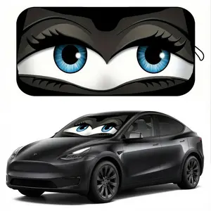 Cartoon Foldable Car Sunshade, Summer Fun Car Accessory, Keep Your Car Cool, UV Protection, Easy Installation, Fits Most Cars and Small Suvs&Funny Car Sunshade with Cartoon Eyes