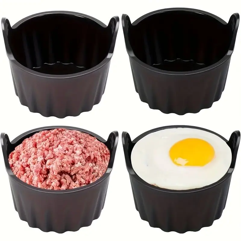 4pcs Air Fryer Egg Mold, Reusable Silicone Non-Stick Egg Tray, Silicone Egg Molds for Air Fryer, Egg Poacher, Egg Cooker, Waffle Mold, Air Fryer Accessory