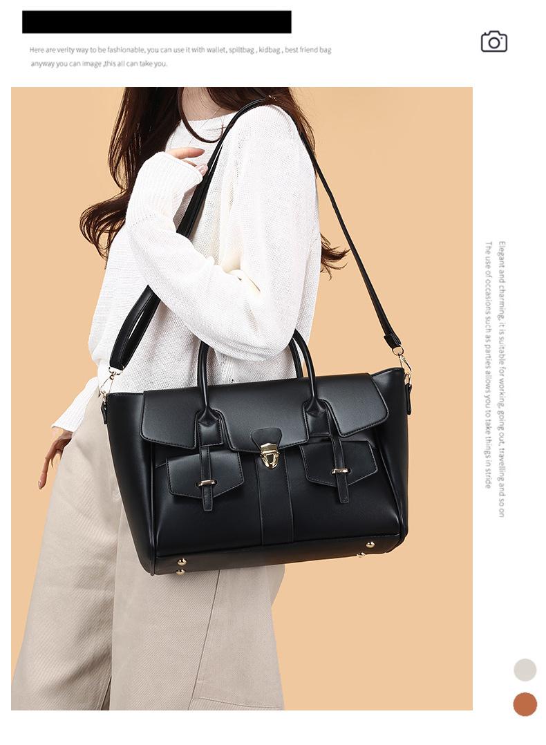 Vintage Handheld Tote Bag, New Large-Capacity Briefcase for Women, Suitable for Business Trips and Commuting