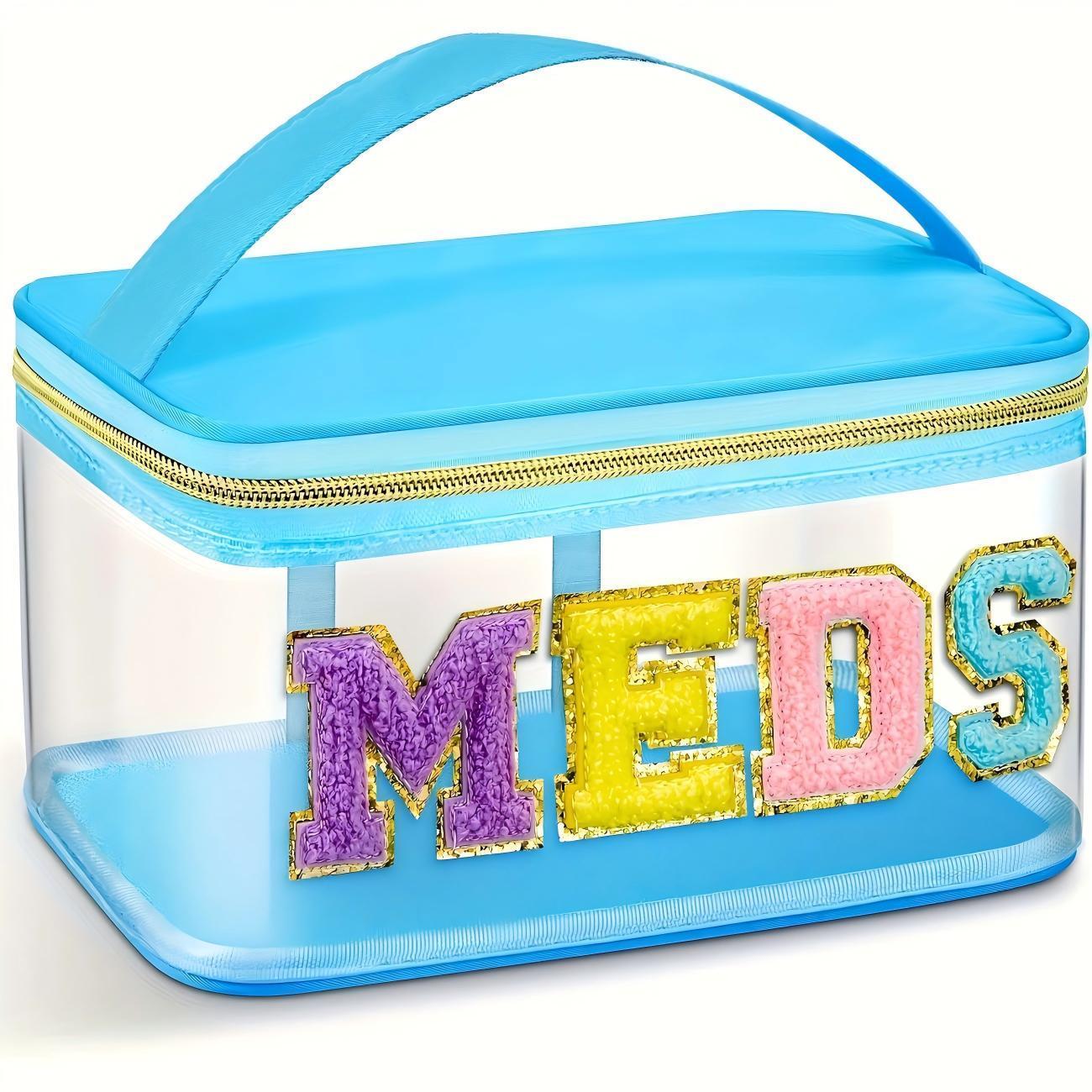 Hot Selling Fully Transparent Storage Bag with Embroidered Letters, Versatile Medicine Storage Bag for Easy Access, Hand In Hand Bag for Daily Organization, Space Saver Bags