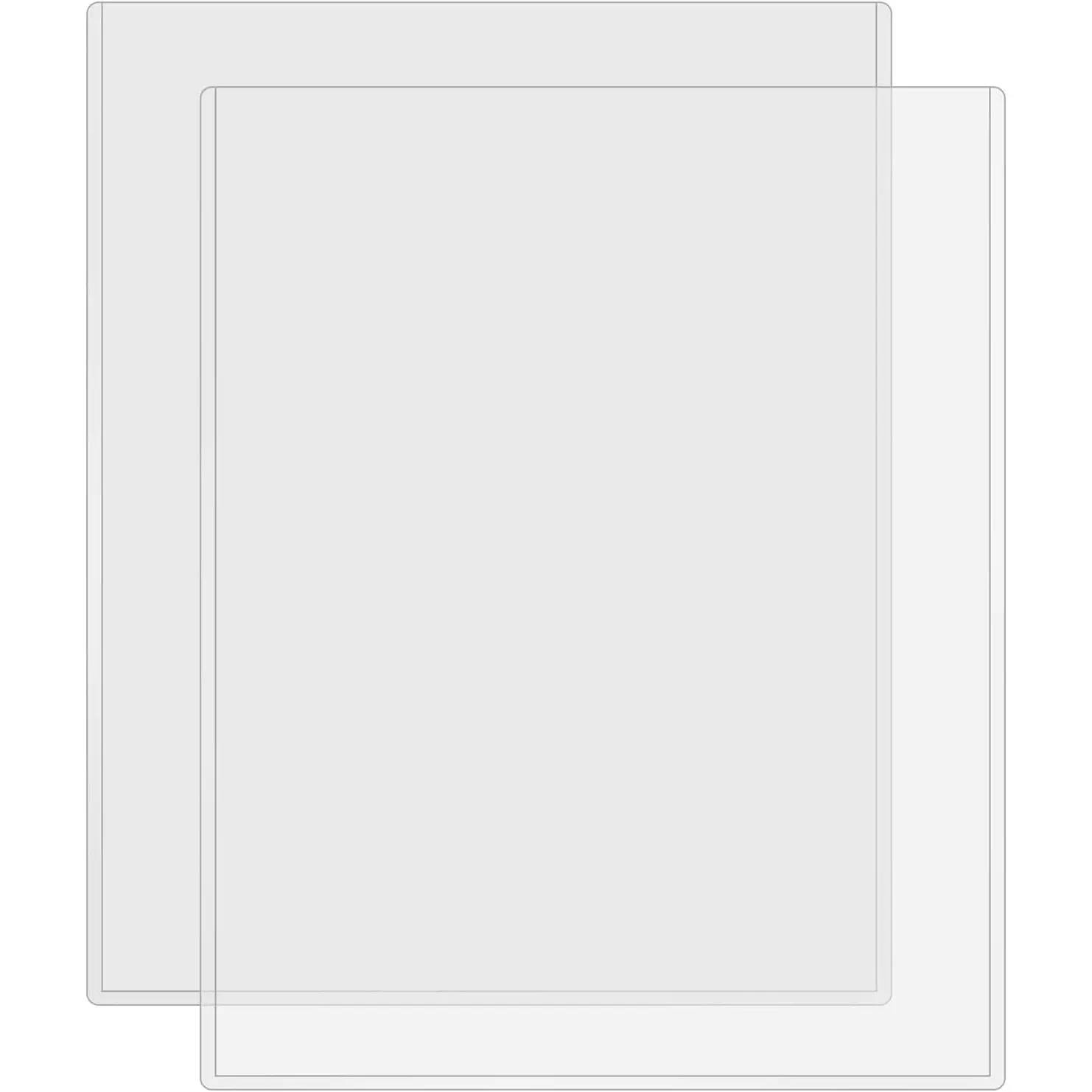 8.5" x 11" Rigid Print Protectors, Clear Plastic Page Protectors, Clear Rigid Top loaders, Plastic Paper Sheet Protectors for Photos Documents Birth Certificate Protector, Pack of 2