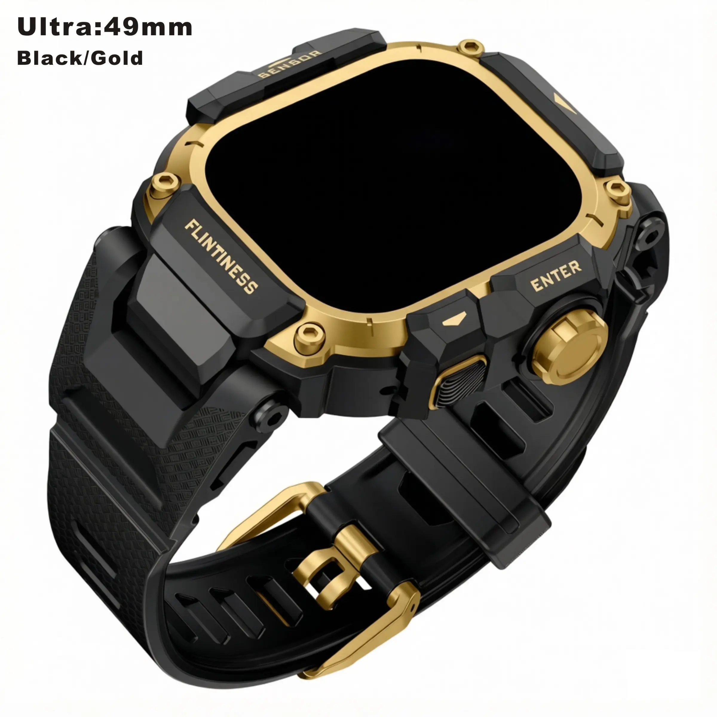 VersaShield 4-in-1 Strap System – Protective Case + Sport Band + Casual Strap + Bumper for Apple Watch Ultra 3/2/1 : 49mm, Interchangeable Vibe, Matte Metal Finish, Adventure-Ready. 【Watch Not Included】 Wearable Accessories Smartwatch Accessories