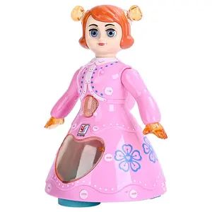 Dancing Princess Toy with LED Lights and Music, Interactive Rotating Bounce Toy for Girls, Requires Battery Purchase
