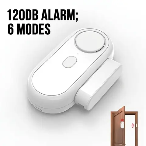 120dB Door and Window Alarm - 6 Modes Burglar Alarm & Doorbell Chime, Magnetic Sensor Door Alarm When Opened, Wireless Home Security Alarm for Kids Safety, Easy Install Adhesive Door and Window Alarms Home Security System Wireless Indoor Security