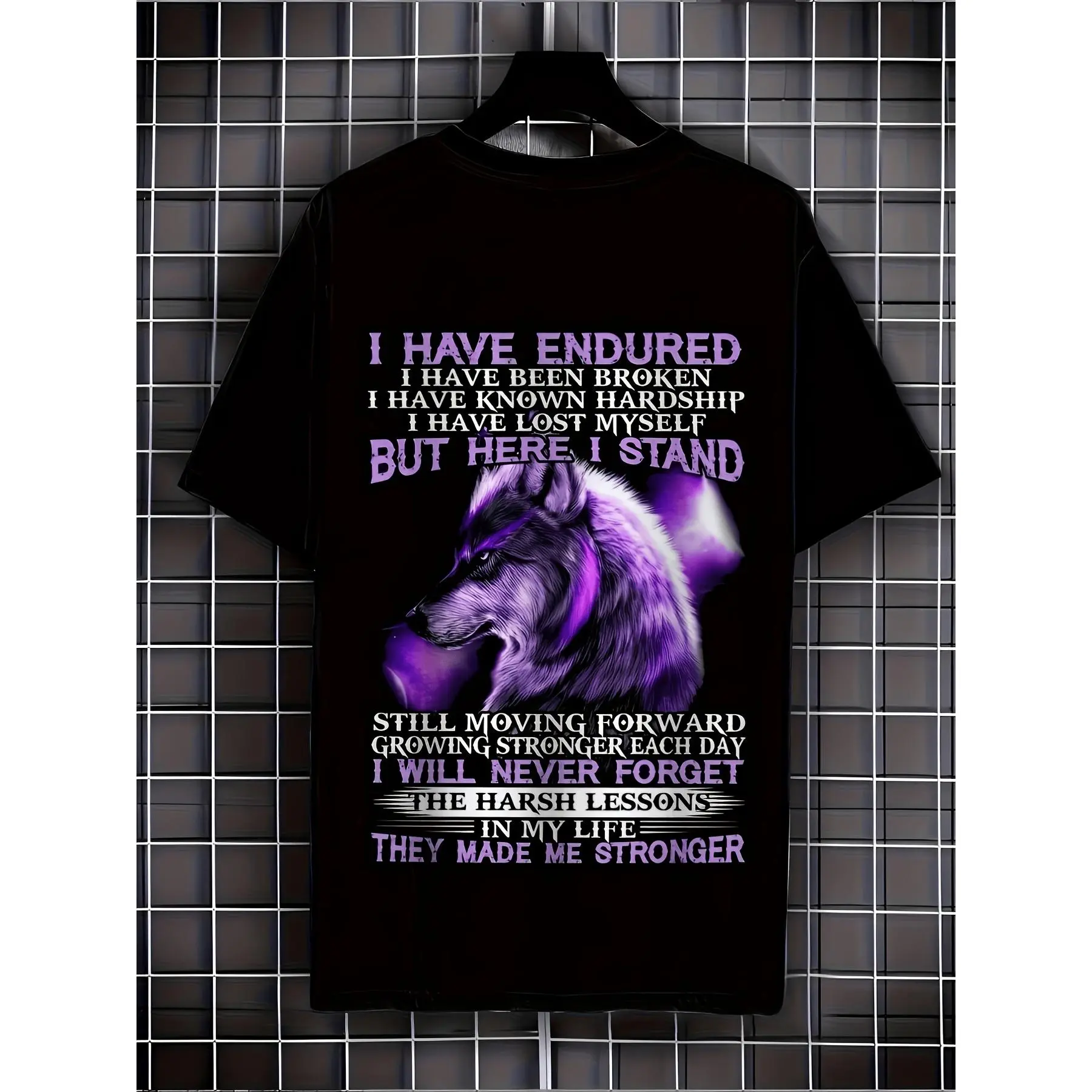 S 3D Wolf Print TShirt Black Purple Wolf Pc Design with Wolf Howling at Moon Casual Streetwear Short Sleeve Tee for Comfortable Round Neck Shirt for Halloween Costumes Gifts Casual for