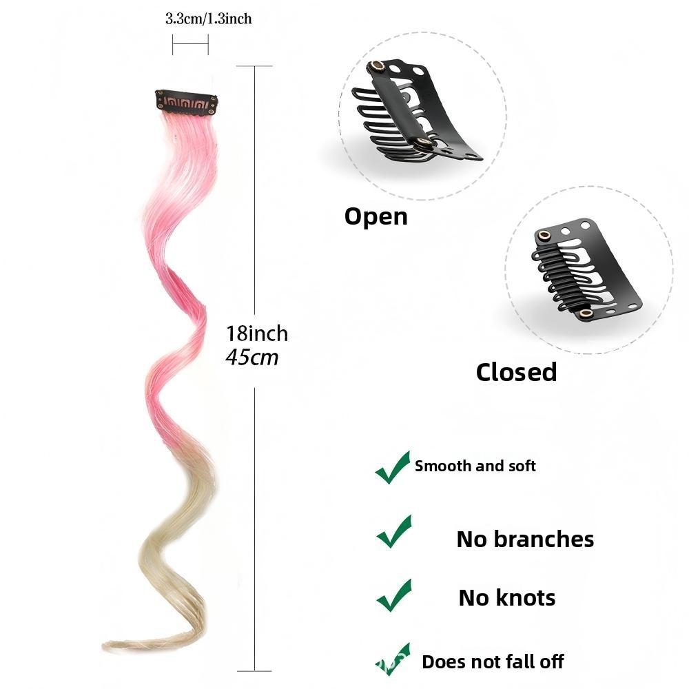 DB-One Piece Long Curly Hair Extensions for Women Ombre One-Clip Hairpiece-DB