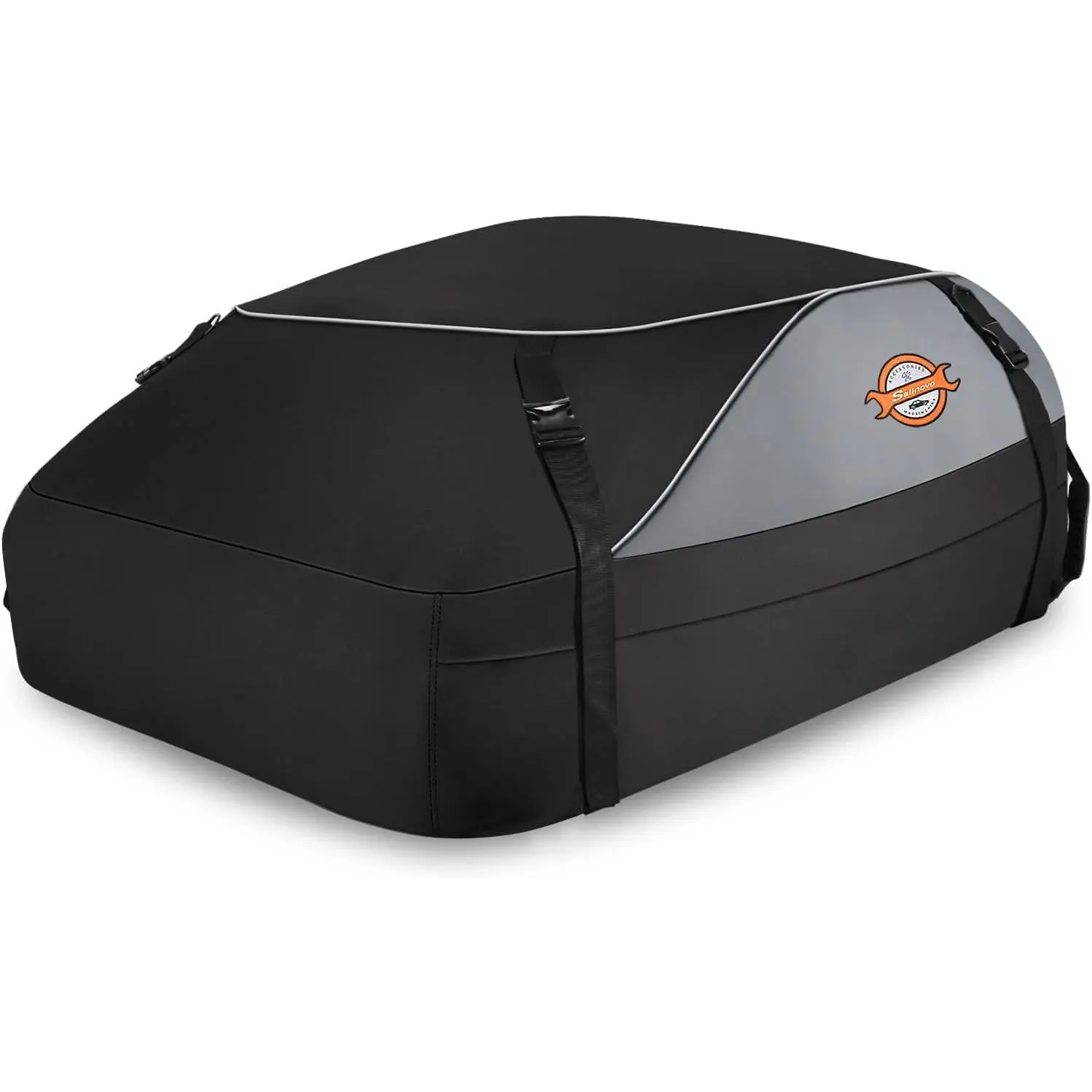 Rooftop Cargo Carrier roof Bag, 15 Cuft fit  with/Without Rack | Soft   Roof Bag,4 Tie-Down Straps, 4 Door Hooks,Foldable  Top Carrier for Road Trip Camping Travel
