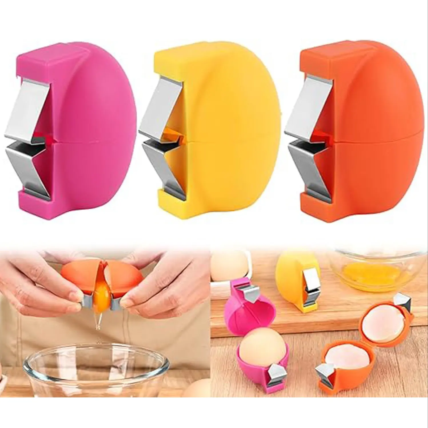 Stainless Steel Egg Shell Opener, Quick Egg Cracker Tool, Hard Boiled Egg Peeler, Efficient Kitchen Gadget for Easy Egg Preparation